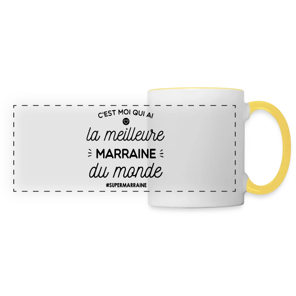 Ma Super Marraine sur Mug panoramique contrasté et blanc