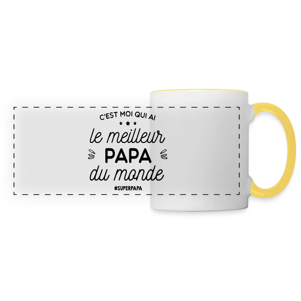 Le Meilleur Papa du Monde sur Mug panoramique contrasté et blanc