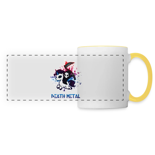 Fan de Death Metal sur Mug panoramique contrasté et blanc