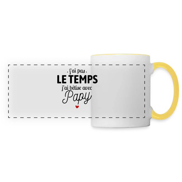 J'ai Bêtise avec Papy ! sur Mug panoramique contrasté et blanc