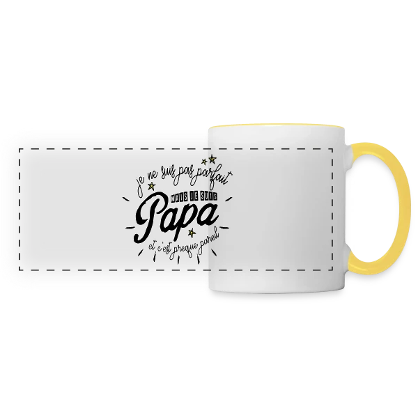 Papa Presque Parfait sur Mug panoramique contrasté et blanc
