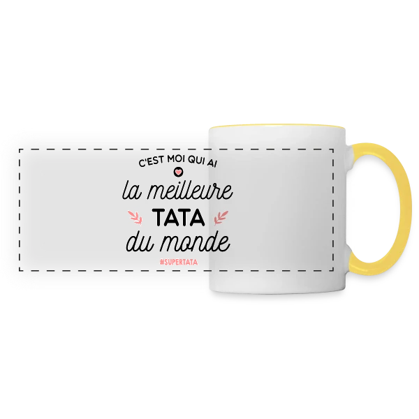 La Meilleure Tata du Monde - Le Cadeau Parfait sur Mug panoramique contrasté et blanc