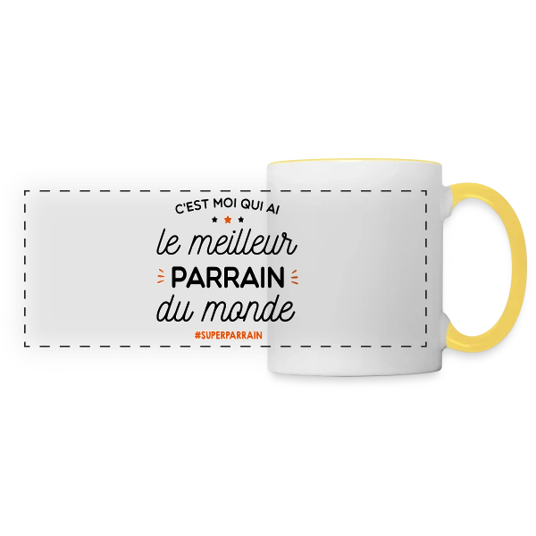 Le Meilleur Parrain du Monde ! sur Mug panoramique contrasté et blanc