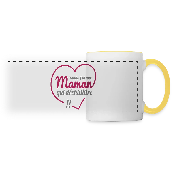 Maman qui Déchire sur Mug panoramique contrasté et blanc