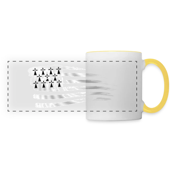 Drapeau Breton Stylisé sur Mug panoramique contrasté et blanc