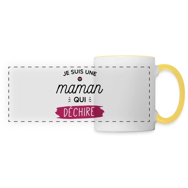 Maman au Top qui Déchire ! sur Mug panoramique contrasté et blanc