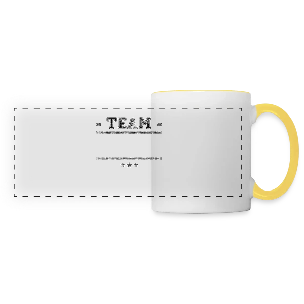 Équipe Personnalisée : Votre Team Ici sur Mug panoramique contrasté et blanc