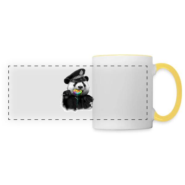 Panda Gourmand : Sucette Addict sur Mug panoramique contrasté et blanc
