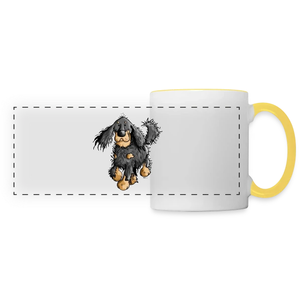L'Agile Setter Gordon sur Mug panoramique contrasté et blanc