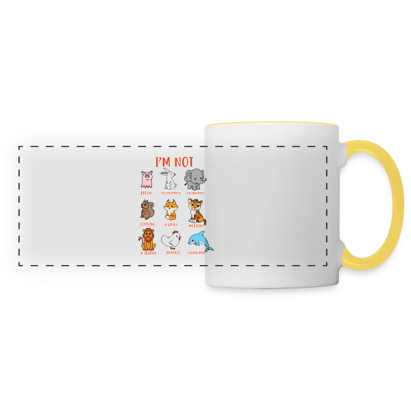 Animaux Mignons Protection sur Mug panoramique contrasté et blanc