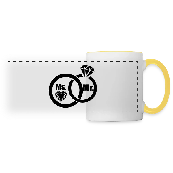 Célébration Mariage sur Mug panoramique contrasté et blanc