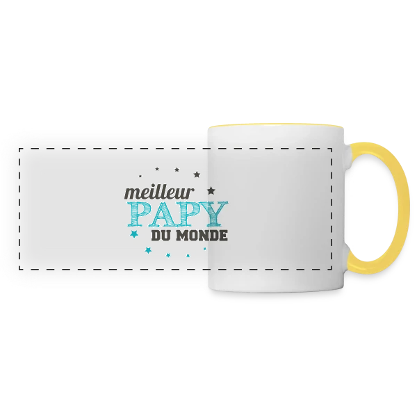 Le Meilleur Papy du Monde sur Mug panoramique contrasté et blanc