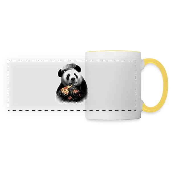 Panda Pizza : La Pause Gourmande sur Mug panoramique contrasté et blanc