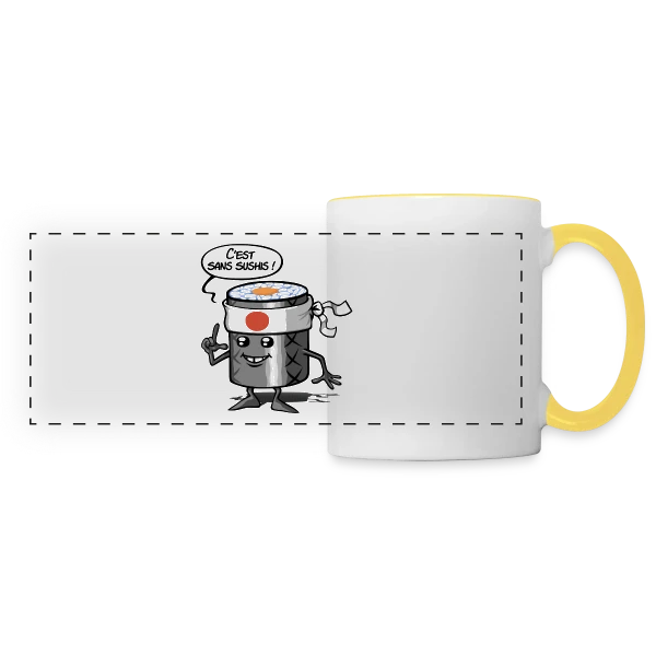 Sans Sushis : Zénitude et Sérénité Garantie sur Mug panoramique contrasté et blanc