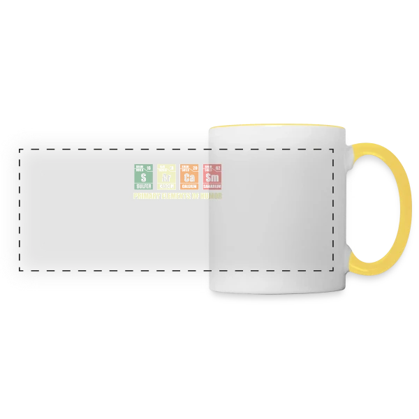 Éléments Chimiques du Sarcasme sur Mug panoramique contrasté et blanc