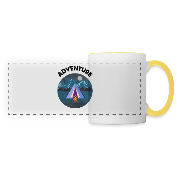 Nuit d'Aventure en Montagne sur Mug panoramique contrasté et blanc