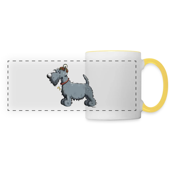 Scottish Terrier Rigolo - Chien Scottie et Outlander sur Mug panoramique contrasté et blanc