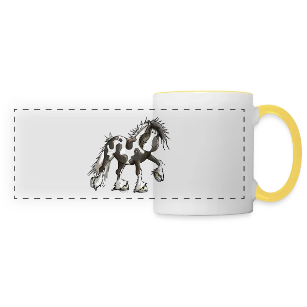 Taciana, la Jument Irish Tinker sur Mug panoramique contrasté et blanc