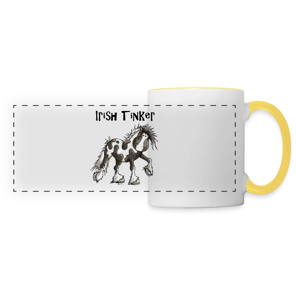Tracy l'Irish Tinker - Cheval de Rêve Irlandais sur Mug panoramique contrasté et blanc
