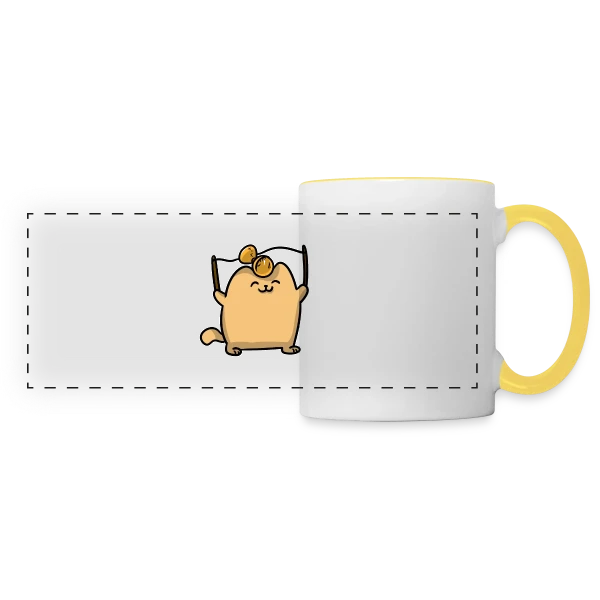 Chaton Diabolo Joueur sur Mug panoramique contrasté et blanc