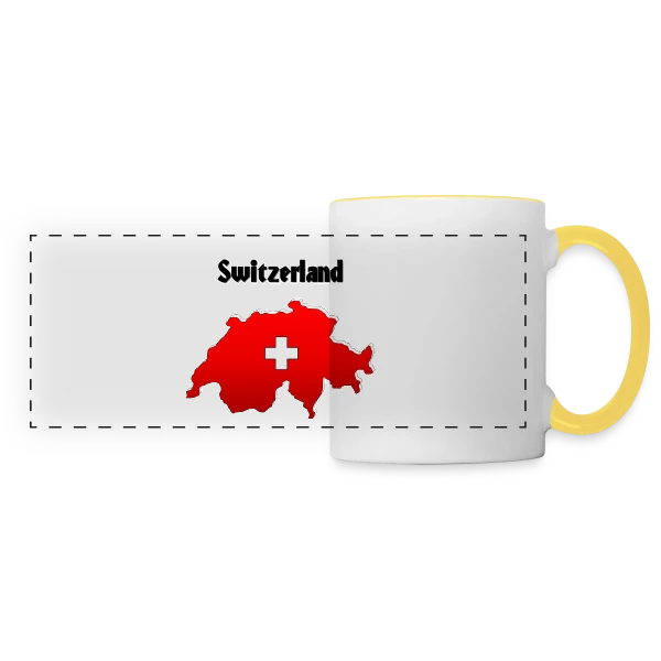 Voyage en Suisse sur Mug panoramique contrasté et blanc