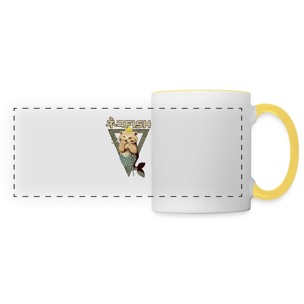 Le Roi Poisson-Chat sur Mug panoramique contrasté et blanc