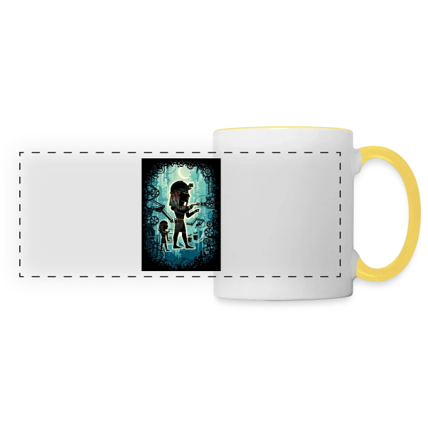 Pharaon du Travail sur Mug panoramique contrasté et blanc