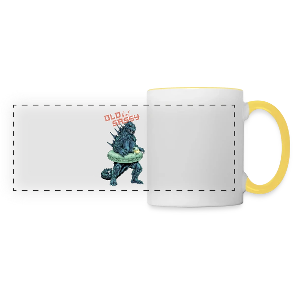 Vieux mais Culotté : Le Monstre Plouf ! sur Mug panoramique contrasté et blanc