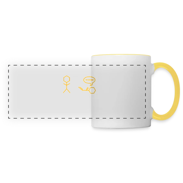 Blague Chimie Diène sur Mug panoramique contrasté et blanc