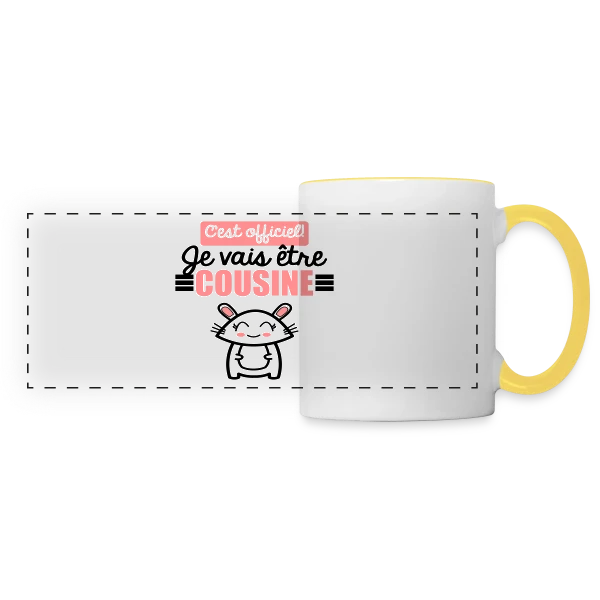 Annonce Grossesse : C'est Officiel, Je Vais Être Cousine ! sur Mug panoramique contrasté et blanc