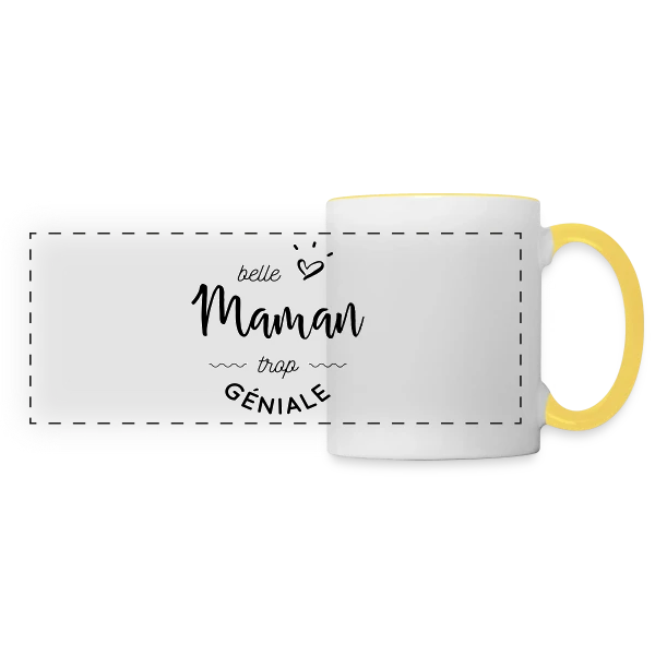 Ma Belle-Maman est Trop Géniale : Le T-shirt Parfait sur Mug panoramique contrasté et blanc
