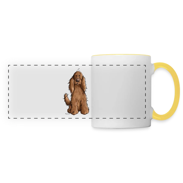 Cocker Spaniel en Position Assise - Dressage Chien sur Mug panoramique contrasté et blanc