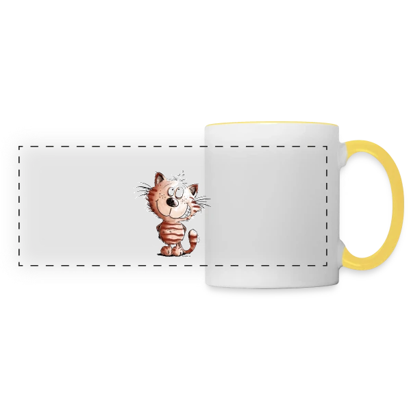 Pas moi, la chatte coquine - T-shirt humour félin sur Mug panoramique contrasté et blanc