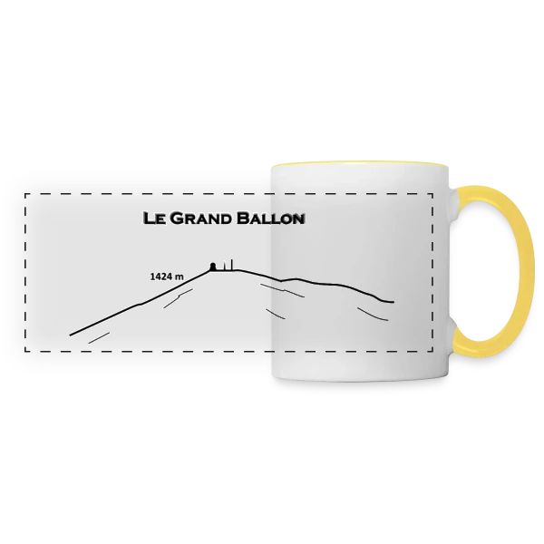 Le Grand Ballon sur Mug panoramique contrasté et blanc