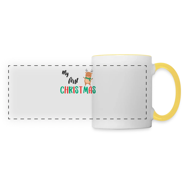 Mon Premier Noël : Design Adorable pour Bébé sur Mug panoramique contrasté et blanc