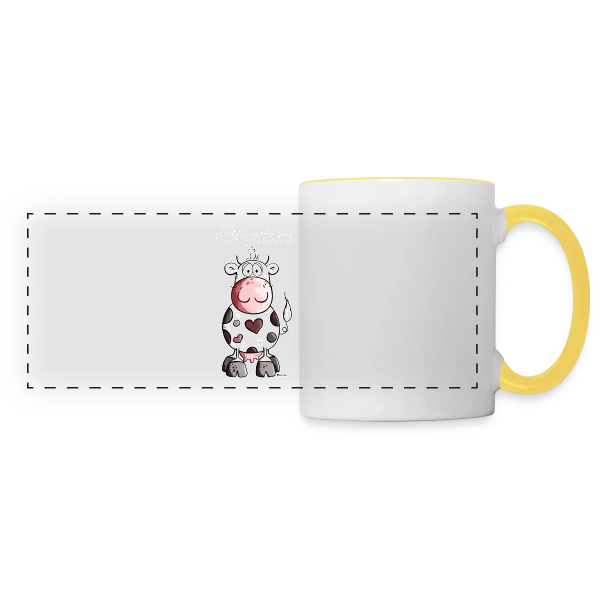 Mooo la Vache Rigolote sur Mug panoramique contrasté et blanc