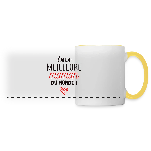 La Meilleure Maman du Monde sur Mug panoramique contrasté et blanc