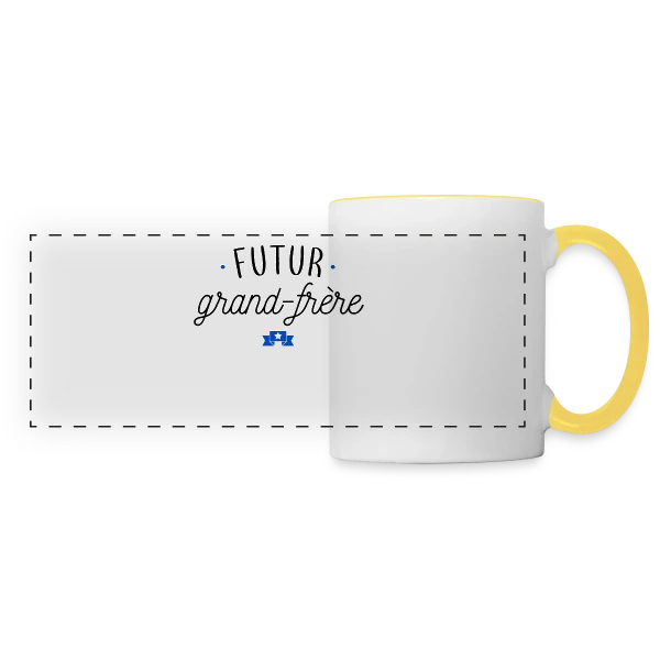 Futur Grand Frère sur Mug panoramique contrasté et blanc