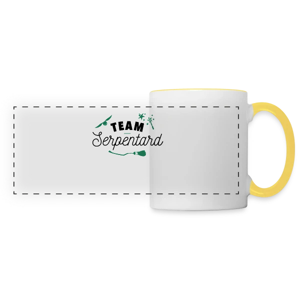 Team Serpentard - Fier et Ambitieux sur Mug panoramique contrasté et blanc