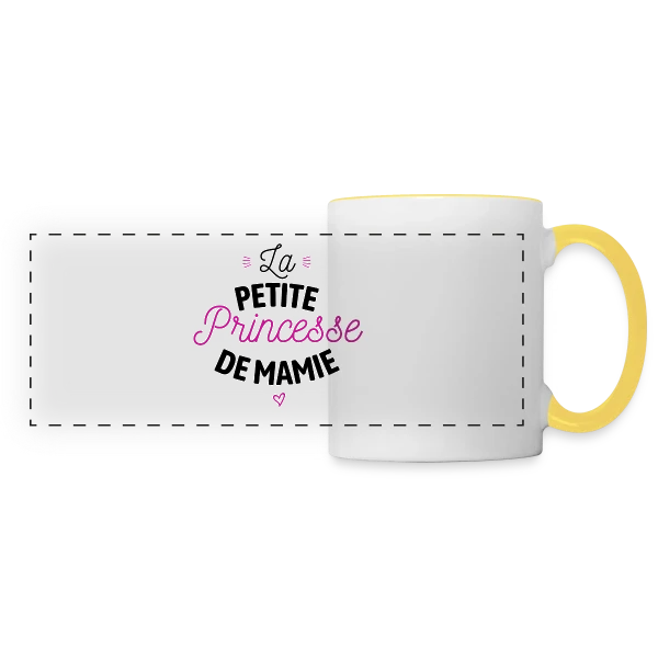 Ma Princesse de Mamie Adorée sur Mug panoramique contrasté et blanc
