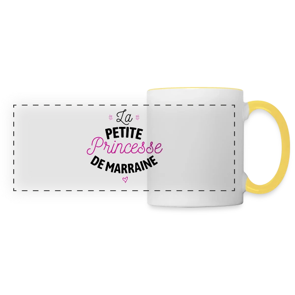 Ma Filleule, Ma Princesse sur Mug panoramique contrasté et blanc