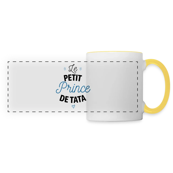 Mon Petit Prince de Tata sur Mug panoramique contrasté et blanc