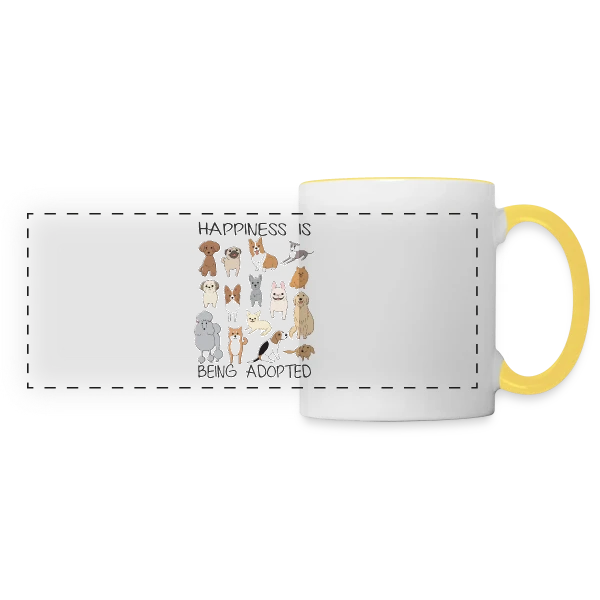 Chiens Adorables Adoption sur Mug panoramique contrasté et blanc