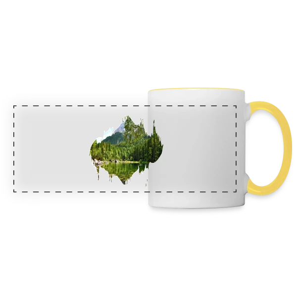 Paysage Naturel Abstrait Effet Splash sur Mug panoramique contrasté et blanc