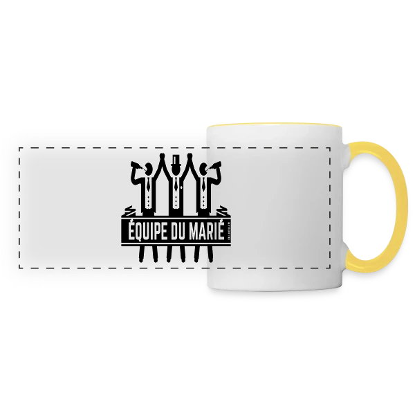 EVG Équipe du Marié : La Fête Inoubliable sur Mug panoramique contrasté et blanc