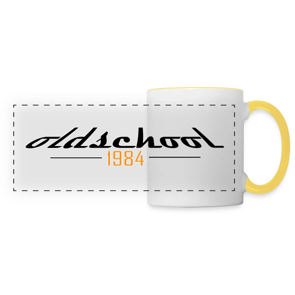Oldschool Année 1984 sur Mug panoramique contrasté et blanc