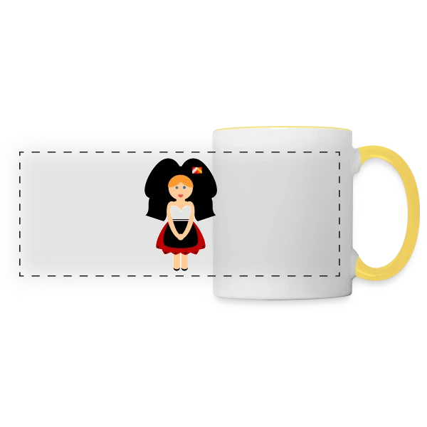 Petite Alsacienne Mignonne sur Mug panoramique contrasté et blanc