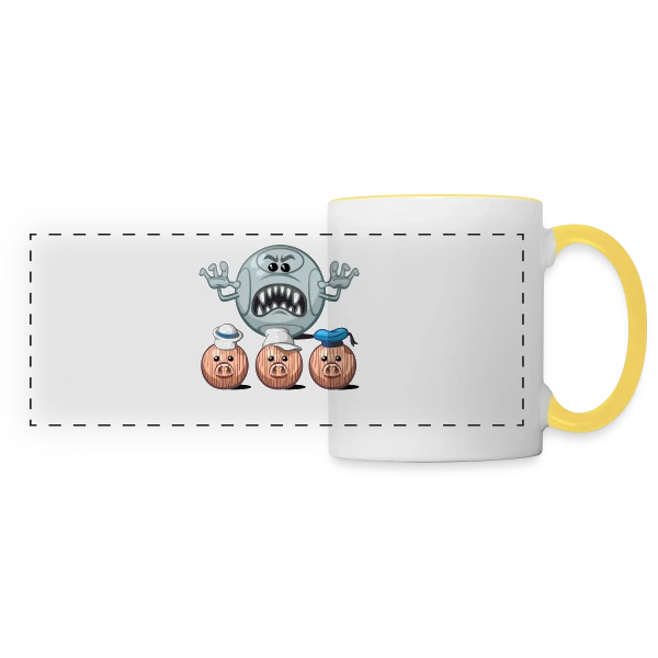 Les 3 petits cochons sur Mug panoramique contrasté et blanc
