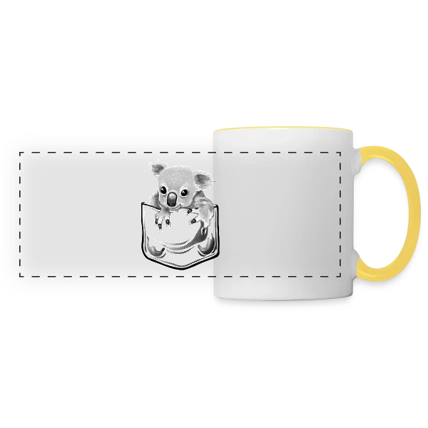 Koala Stylé à la Pochette sur Mug panoramique contrasté et blanc