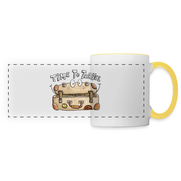 Time To Travel : L'Appel de l'Aventure sur Mug panoramique contrasté et blanc